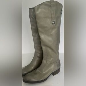Sam Edelman Penny Distressed Grey Leather Knee High Equestrian Boots 7W 🕶️